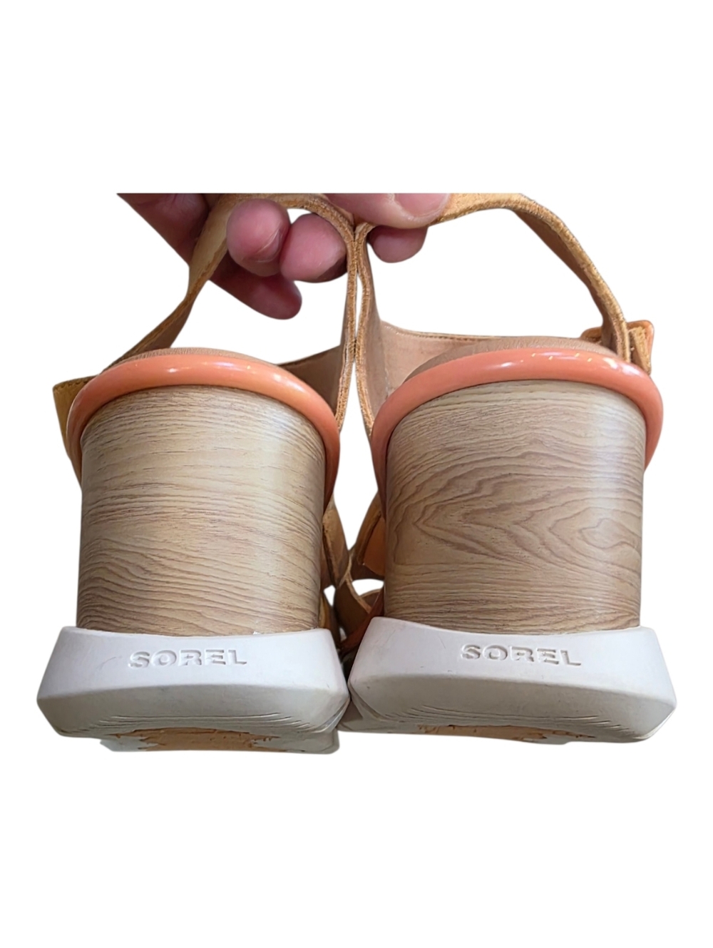 Sorel Joanie III Tan Leather Suede Sandals Wedge Size 10.5 NWOT - Picture 7 of 8